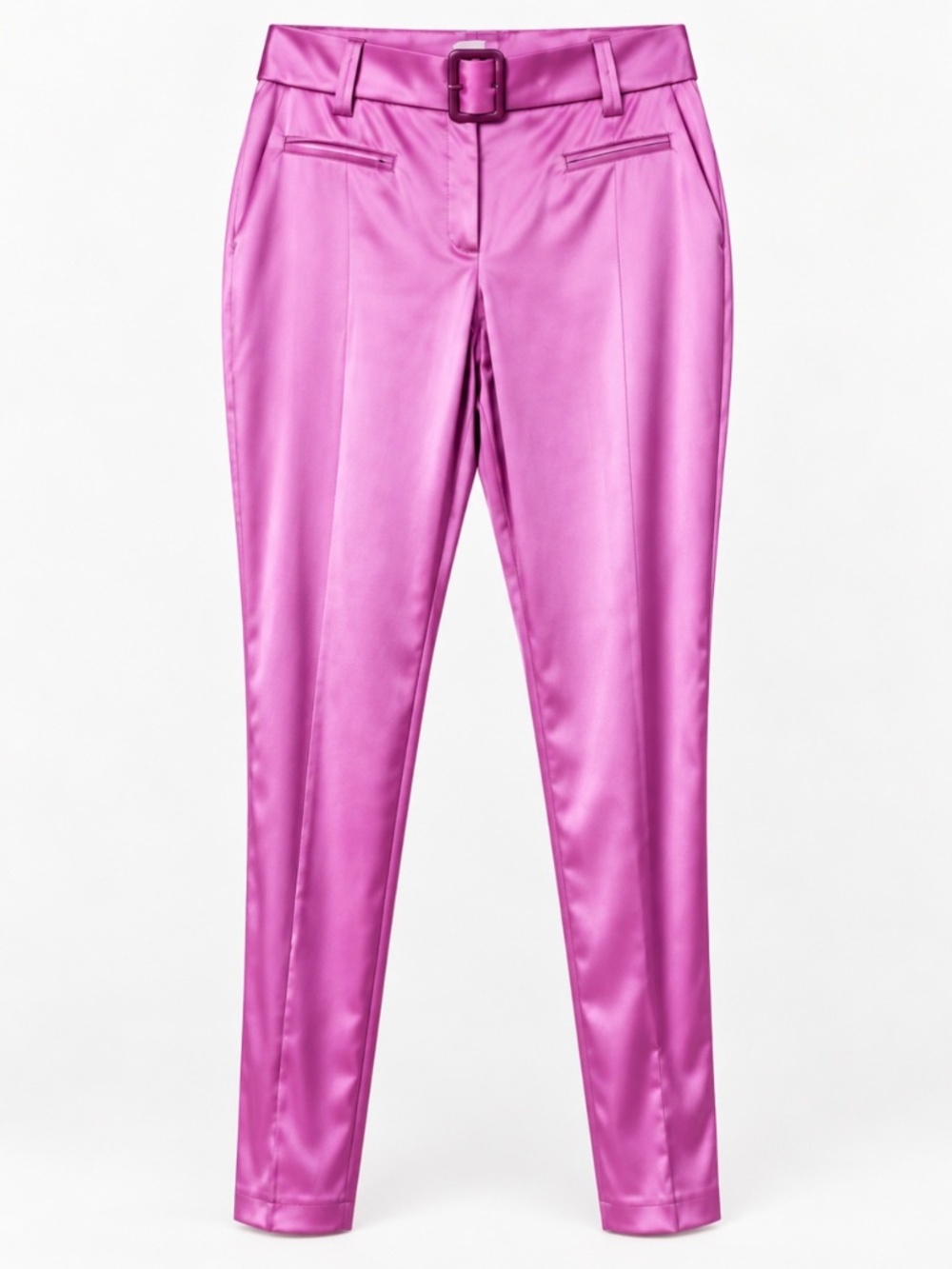 CLICHÉ Slovenia Orchid Pink 93% Silk Satin Pants EU 38 US 6 M NWOT MSRP $320